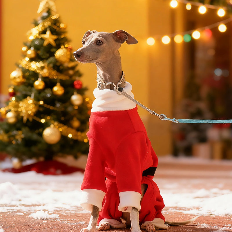 Christmas Red Four-Leg Onesie Italian Greyhound Whippet Dog Clothing