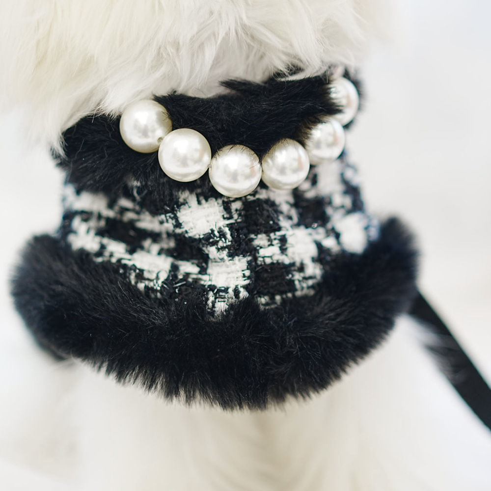 Chic Tweed Dog Christmas Cape