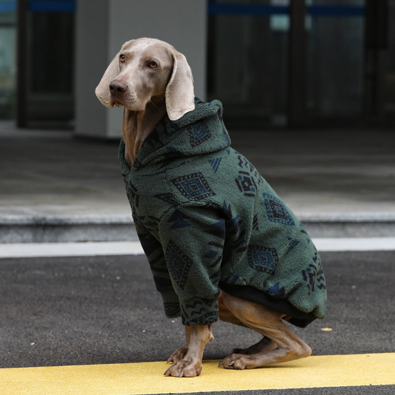 Quilted Fleece Hoodie for Big Dogs Winter Warm Coat