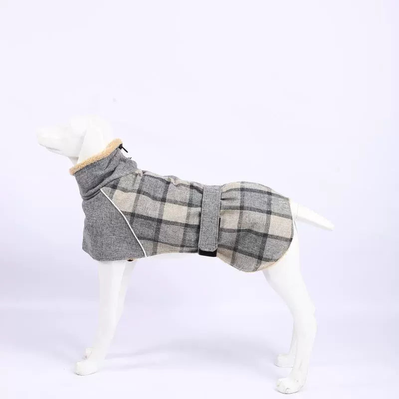 Plaid Wool Reflective Coat