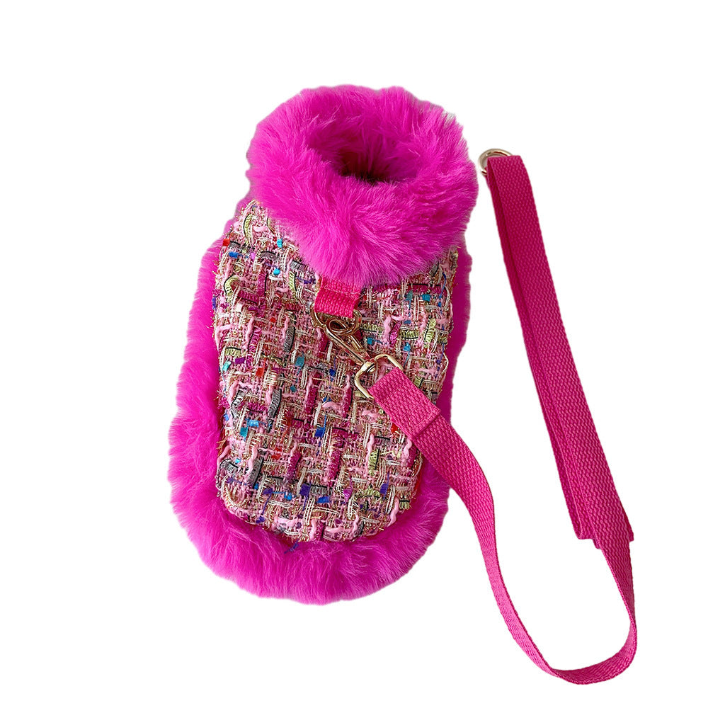 Chic Tweed Dog Christmas Cape