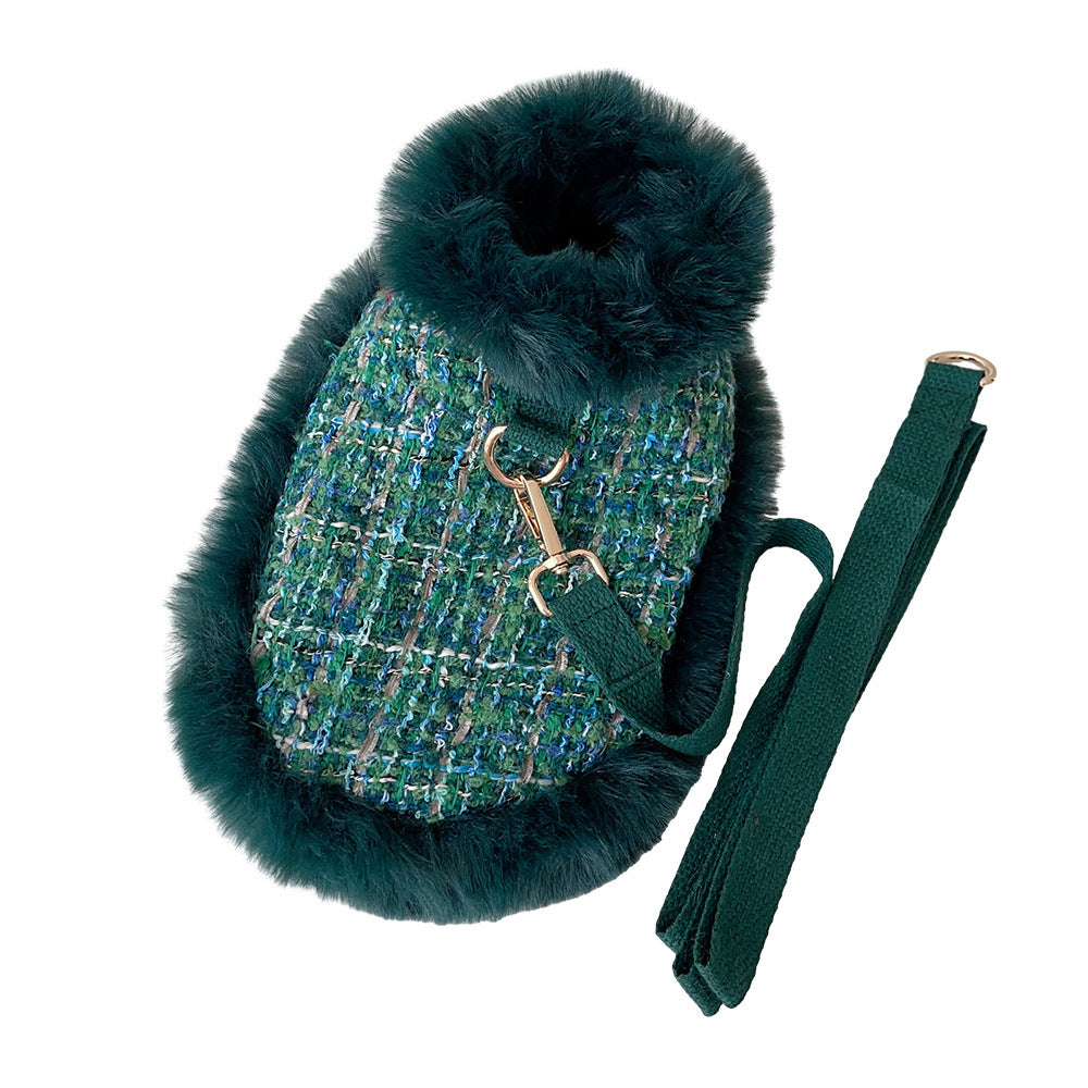 Chic Tweed Dog Christmas Cape