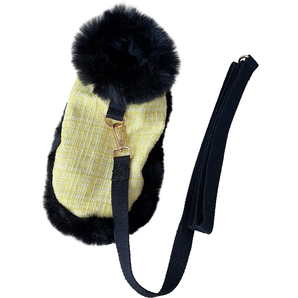 Chic Tweed Dog Christmas Cape