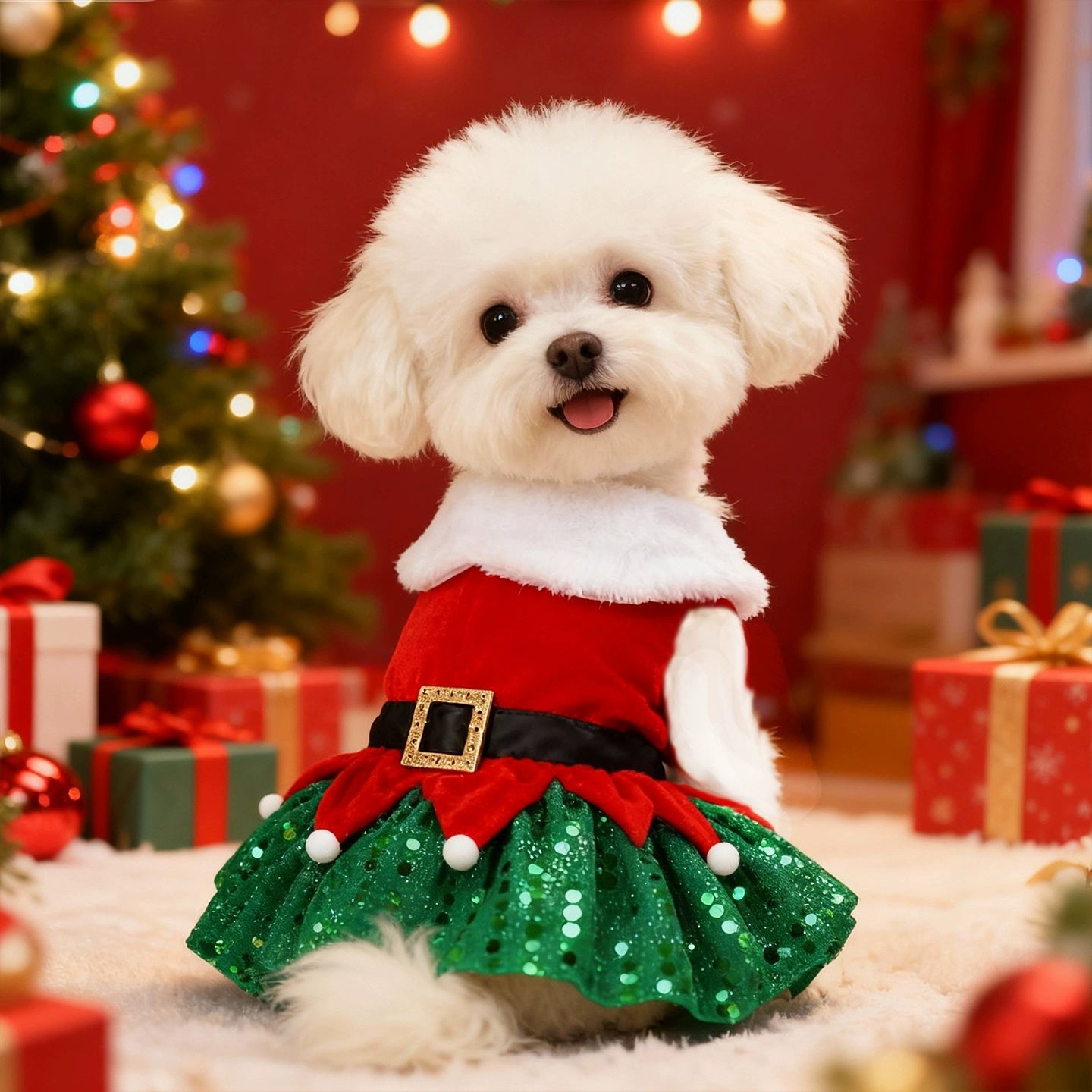 Christmas Princess Dog Dress