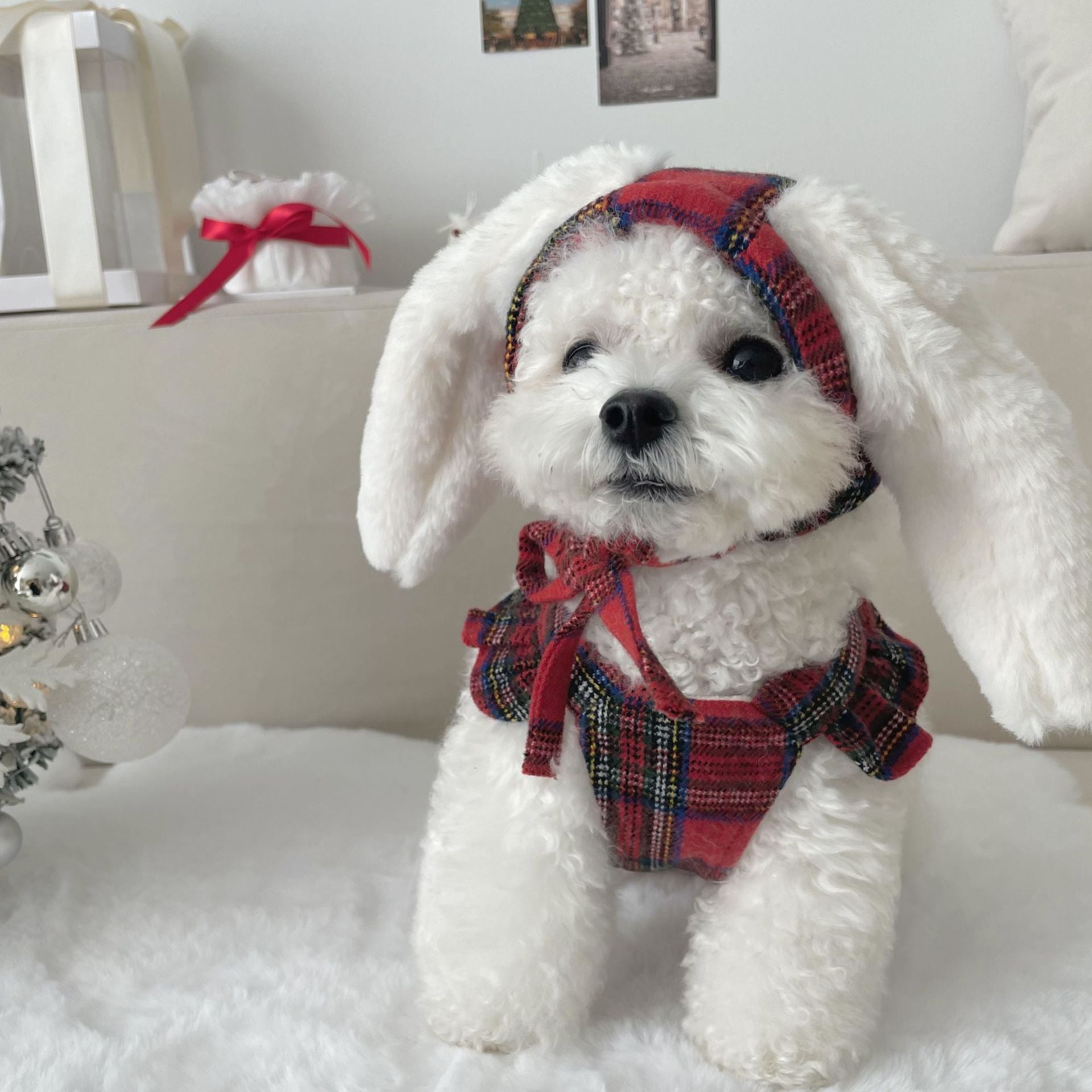 Bunny Ear Dog Christmas Dress