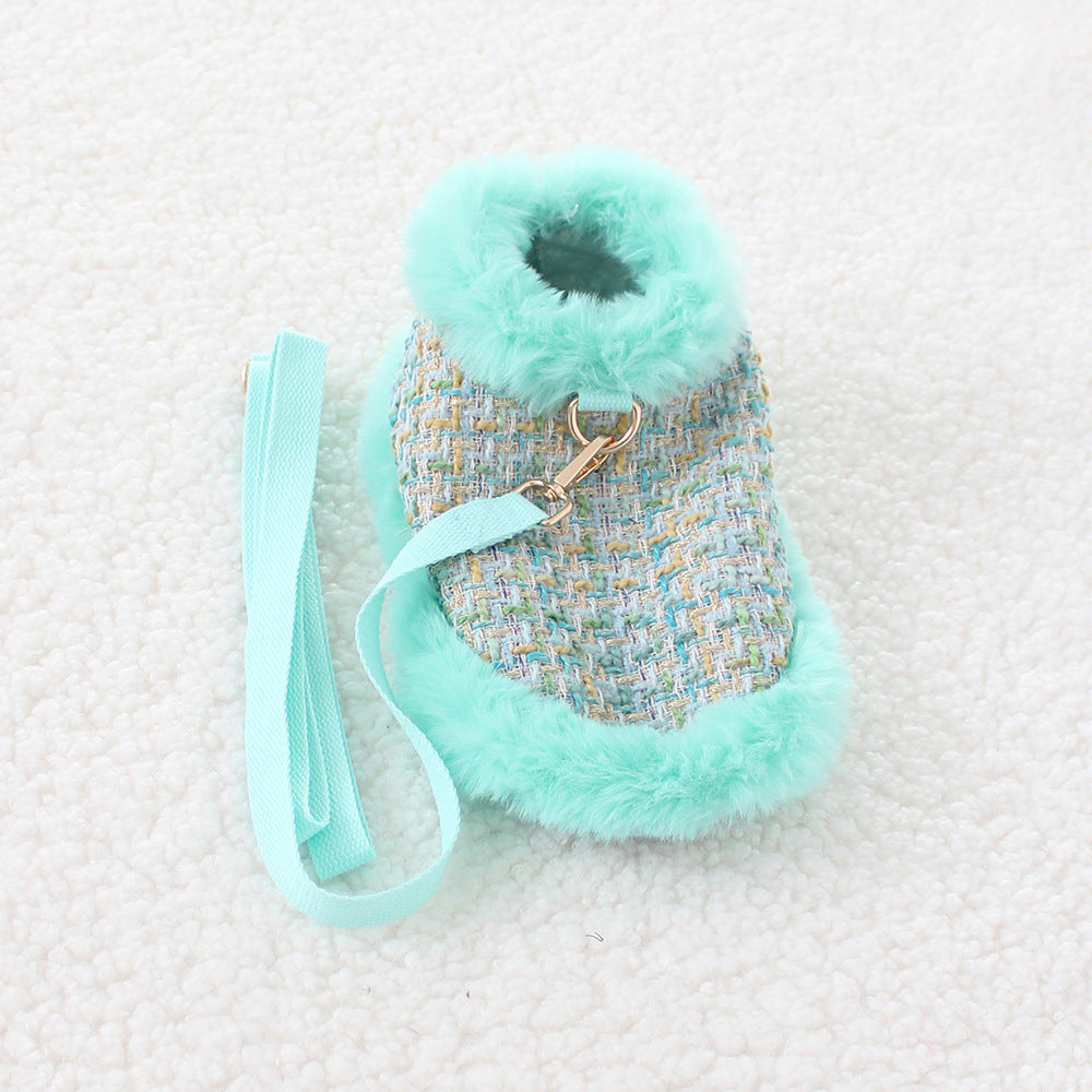 Chic Tweed Dog Christmas Cape