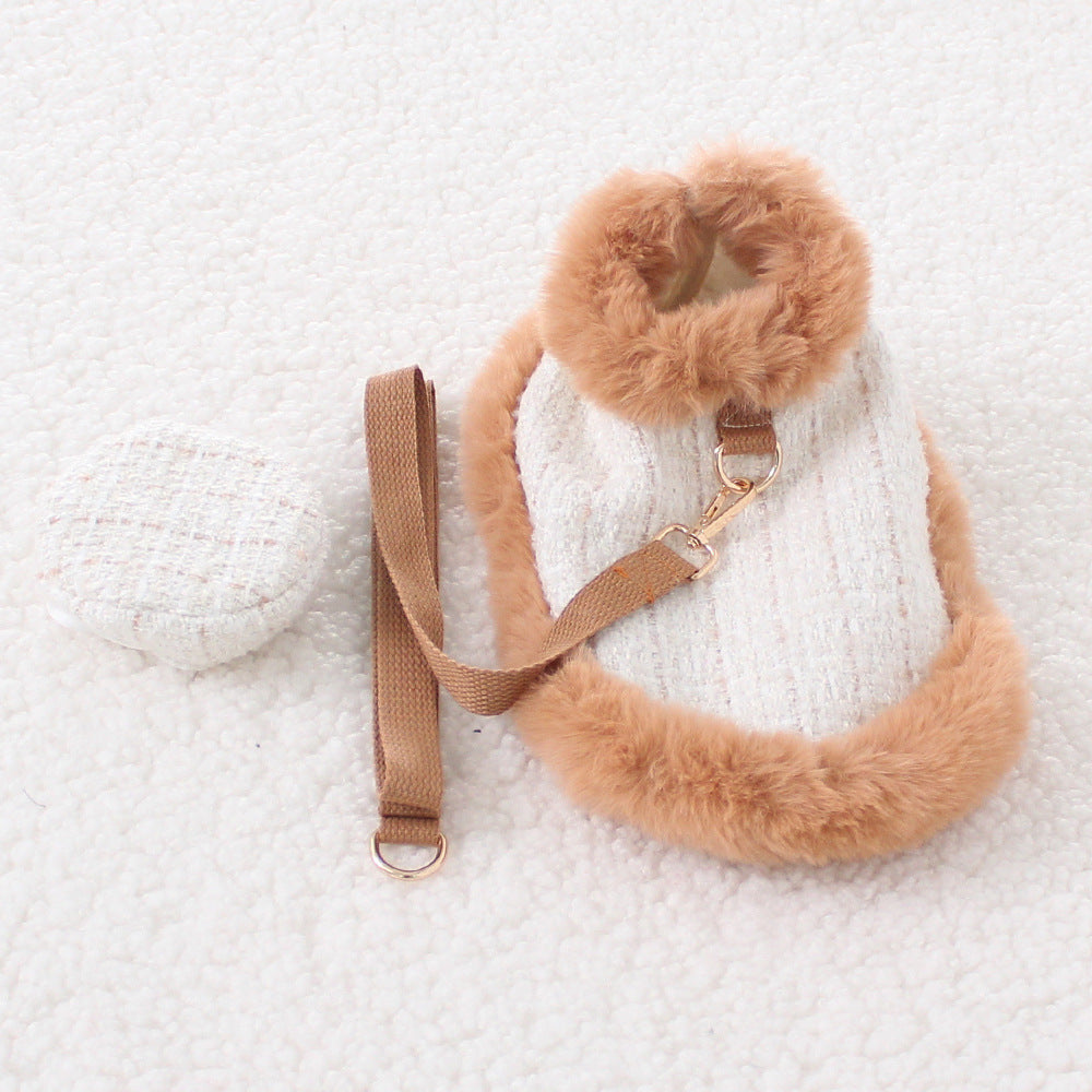 Chic Tweed Dog Christmas Cape