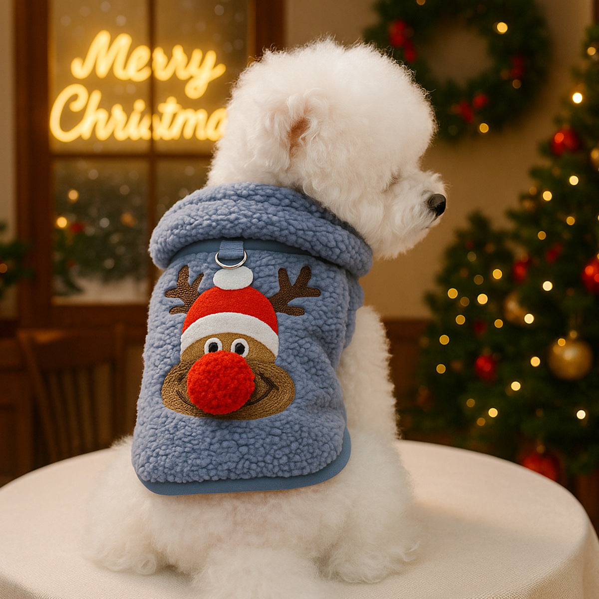 Gray Christmas Reindeer Hoodie