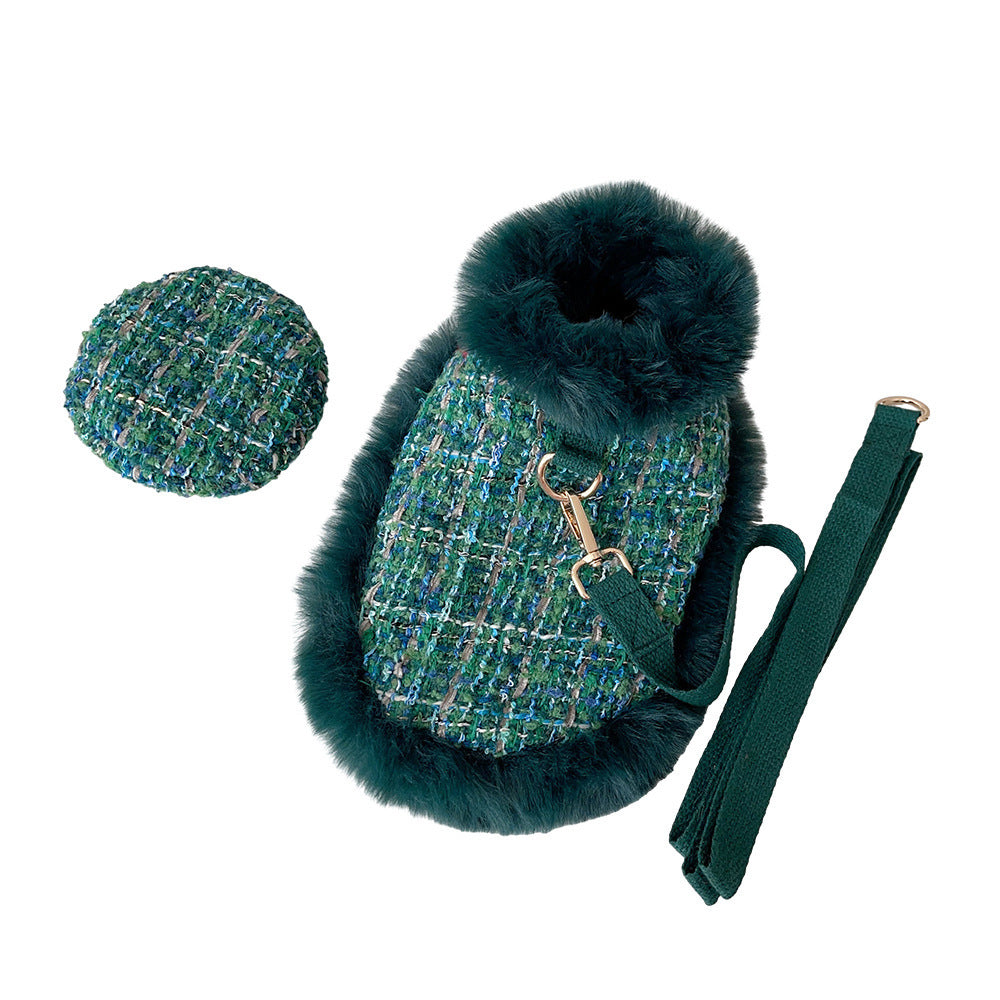 Chic Tweed Dog Christmas Cape