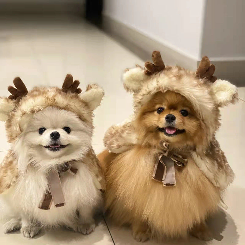 Reindeer Pet Christmas Cape