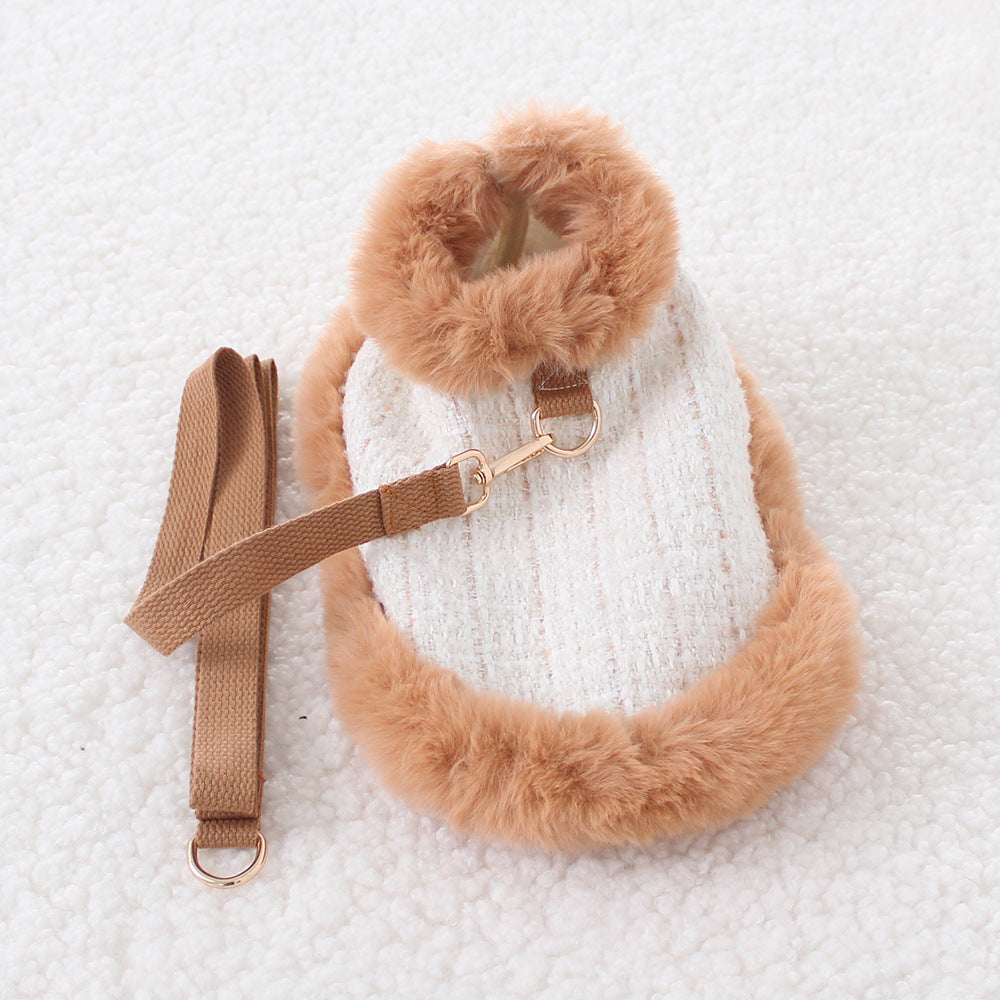 Chic Tweed Dog Christmas Cape