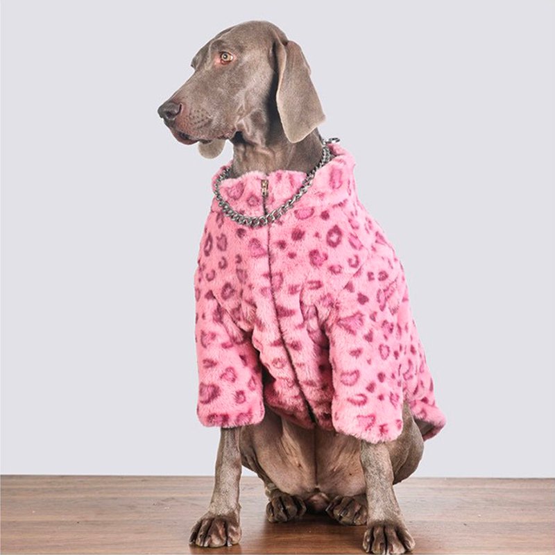 Warm Big Dog Leopard Print Jacket