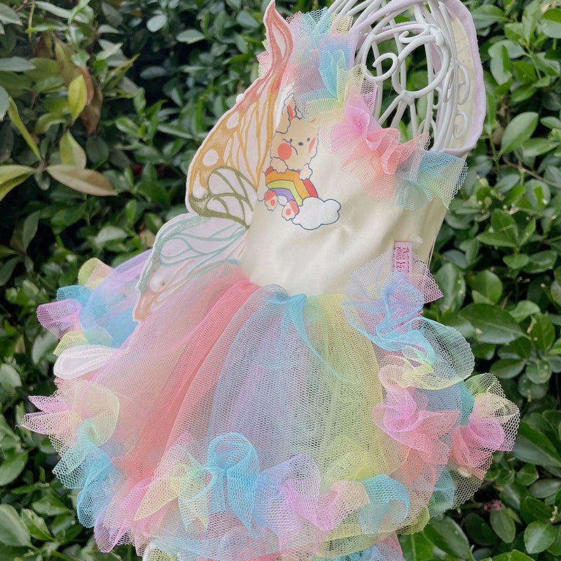 Butterfly Colorful Puppy Dog Princess Dress