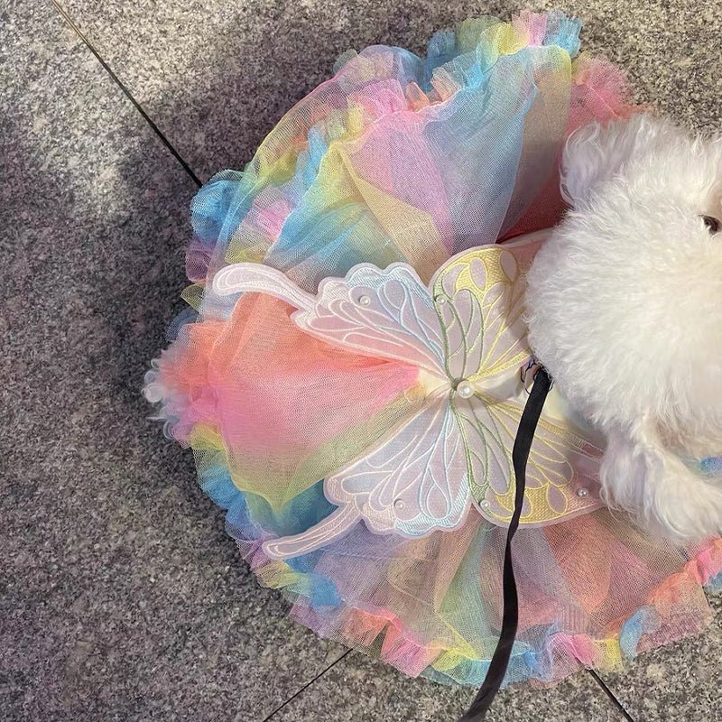 Butterfly Colorful Puppy Dog Princess Dress