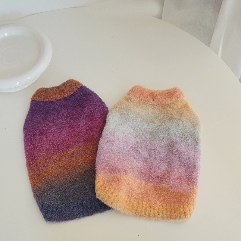 Rainbow Knitwear Dog Sweater Warm