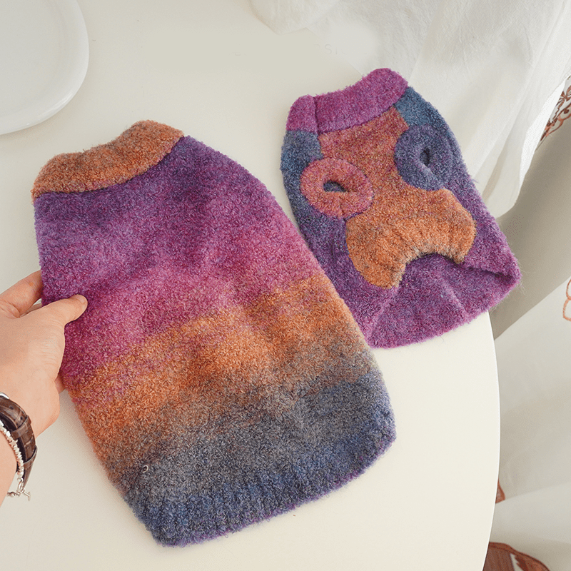 Rainbow Knitwear Dog Sweater Warm