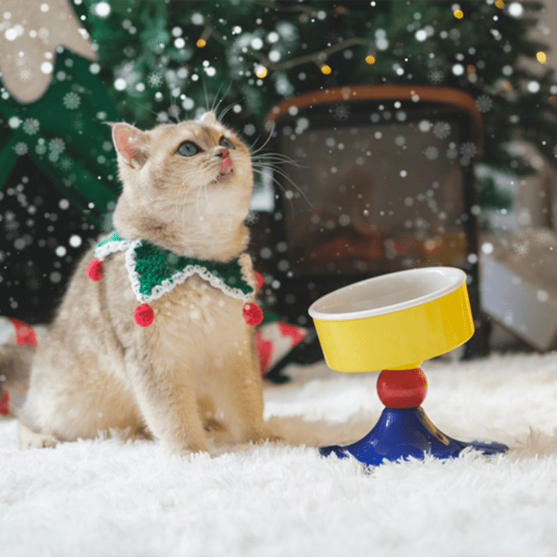 Adjustable Ceramic Dog Food Bowl