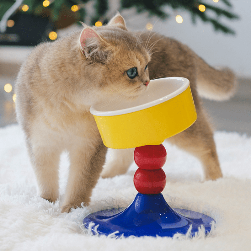 Adjustable Ceramic Dog Food Bowl