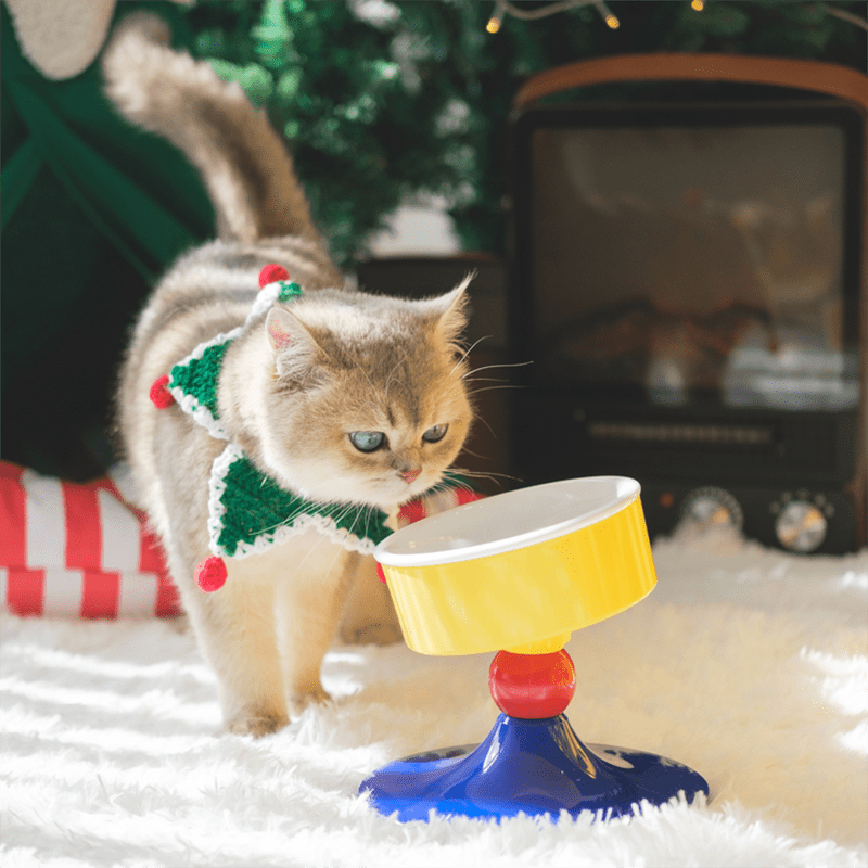 Adjustable Ceramic Dog Food Bowl