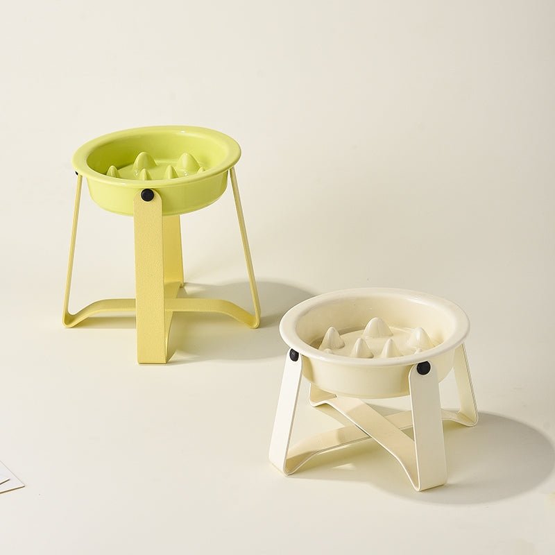 Elevated Ceramic Slow Feeder Dog Bowl