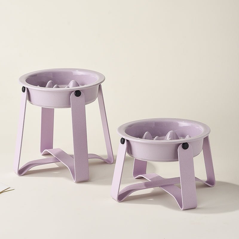 Elevated Ceramic Slow Feeder Dog Bowl