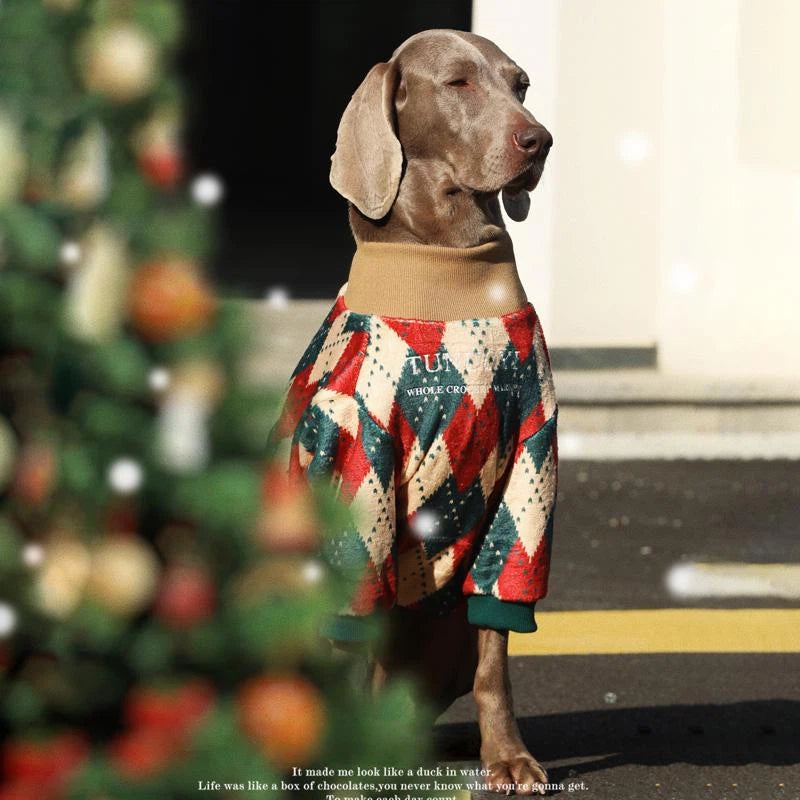 Christmas Big Dog Sweatshirts Diamond Patterned