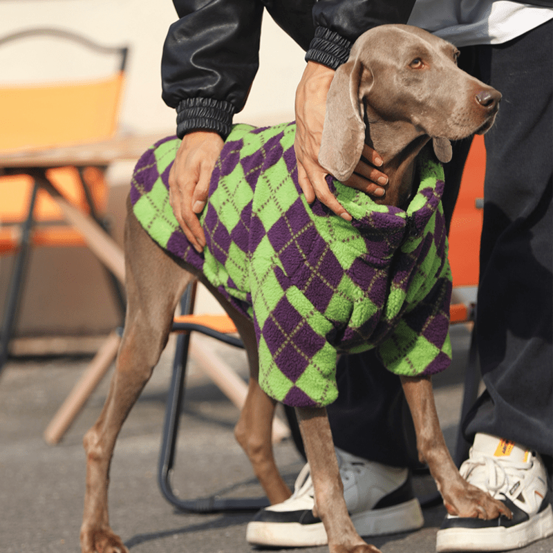 Christmas Diamond Fleece Big Dog Coat