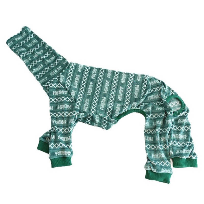 Christmas Green Onesie for Italian Greyhound Whippet Dog Clothes
