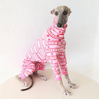 Christmas Pink Onesie for Italian Greyhound Whippet Dog Clothes
