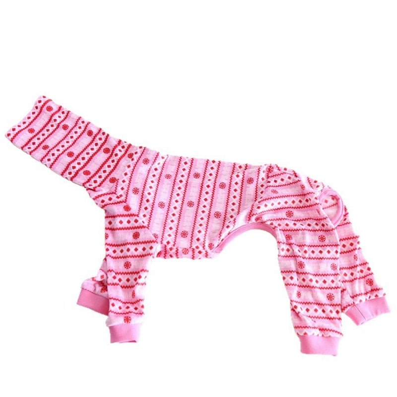 Christmas Pink Onesie for Italian Greyhound Whippet Dog Clothes