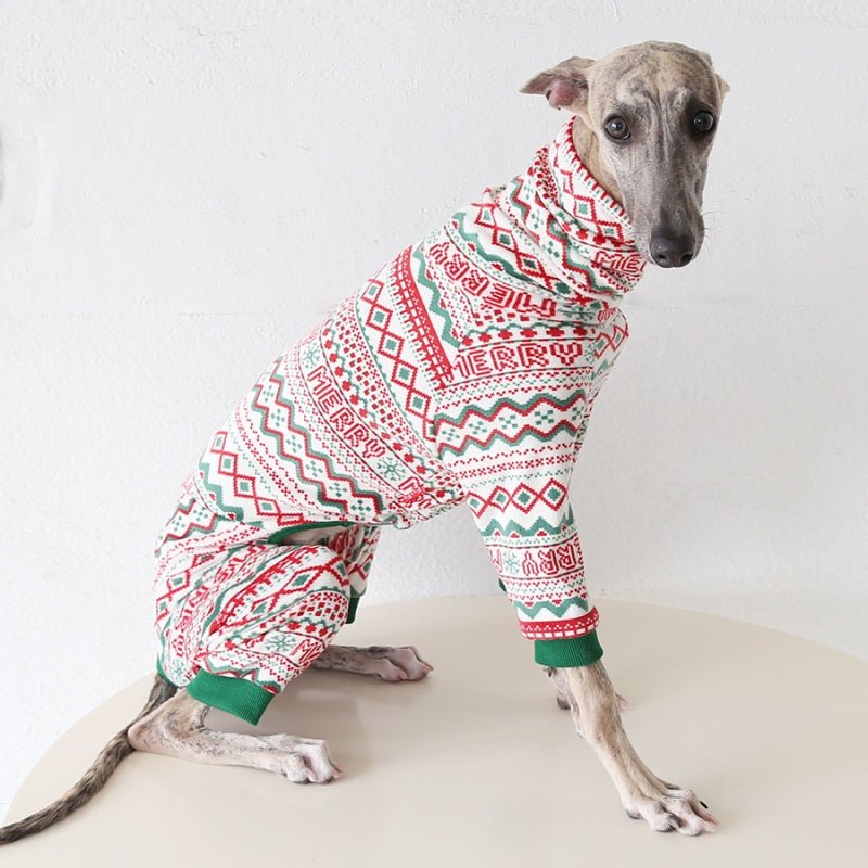 Christmas Red Onesie for Italian Greyhound Whippet Dog Clothes