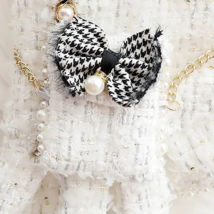 Pearl Embellished Luxury Cat Dress