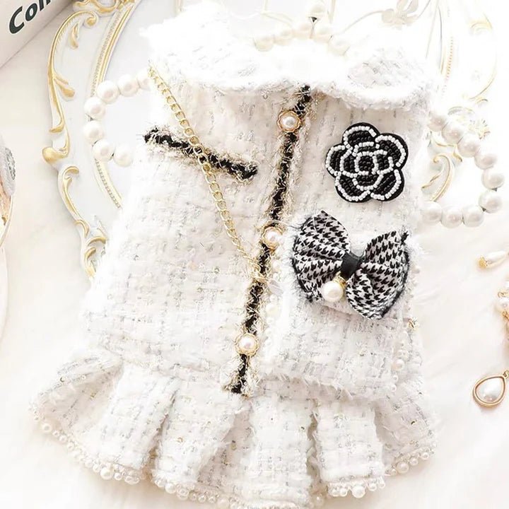 Pearl Embellished Luxury Cat Dress