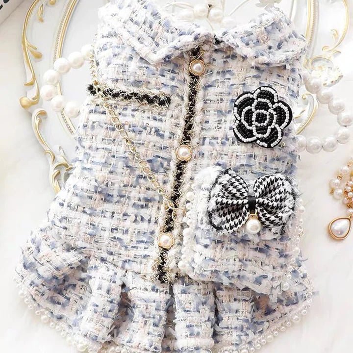 Pearl Embellished Luxury Cat Dress