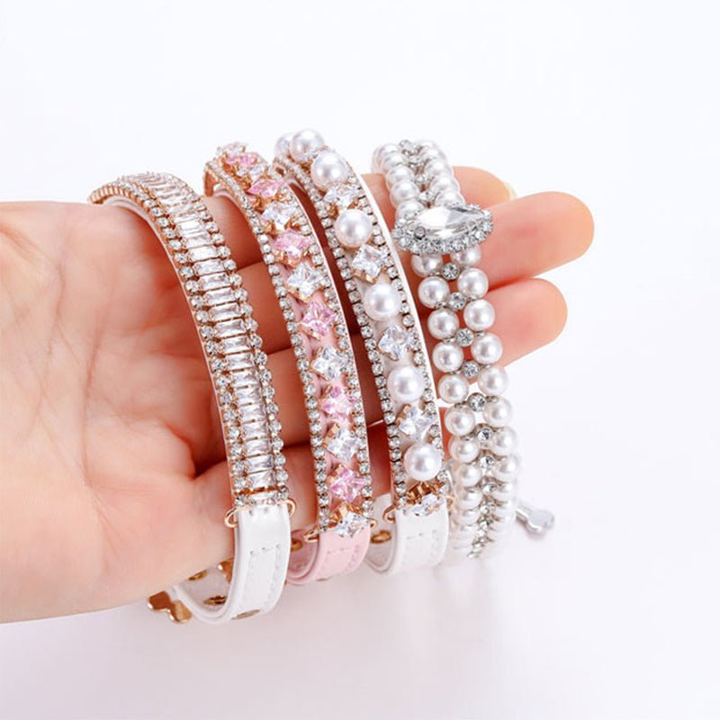 Diamond Pearl Dog Cat Luxury Collar