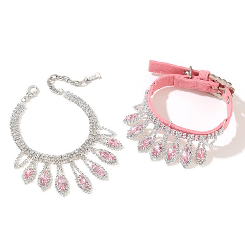 Luxurious Diamond Pendant Dog Cat Collar