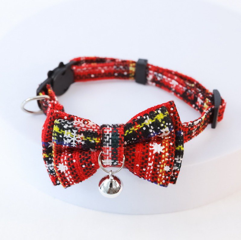 Festive Plaid Dog Christmas Collar