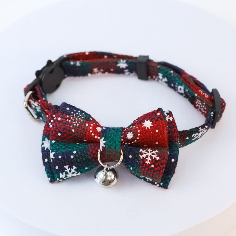 Festive Plaid Dog Christmas Collar