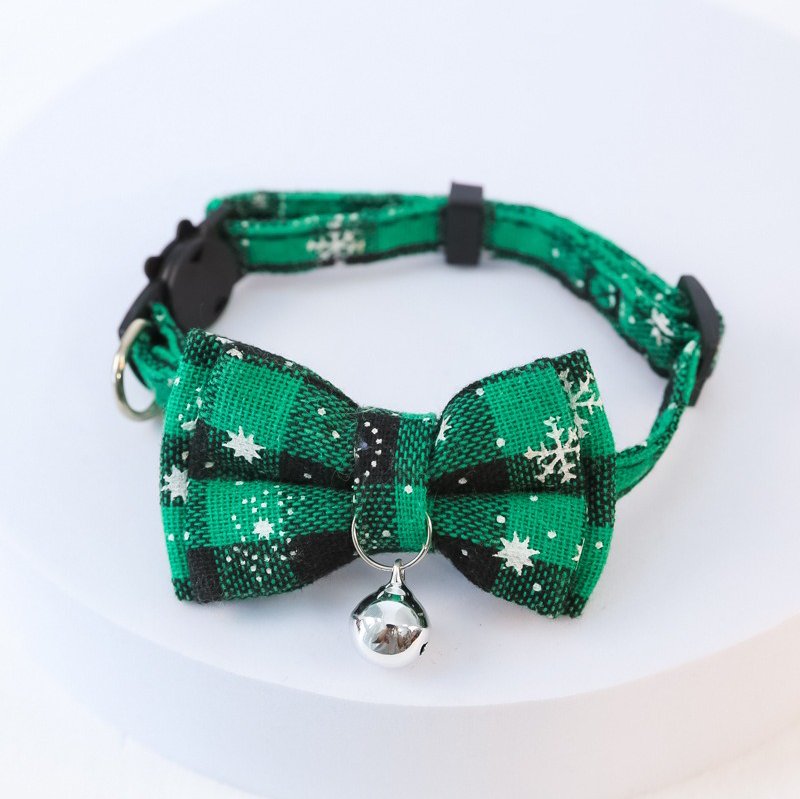 Festive Plaid Dog Christmas Collar