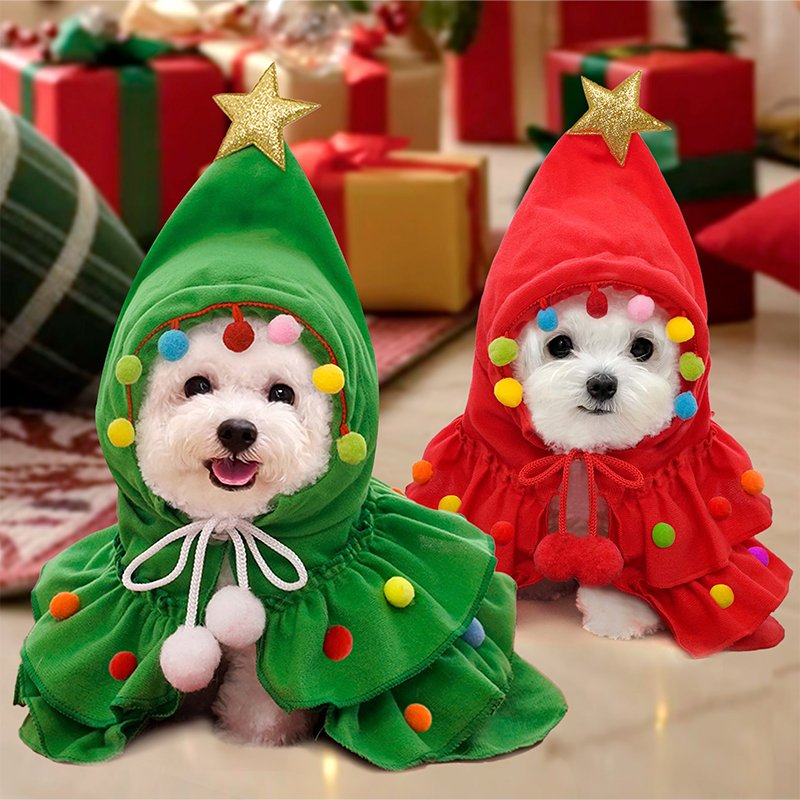 Velvet Christmas Small Dog Cloak