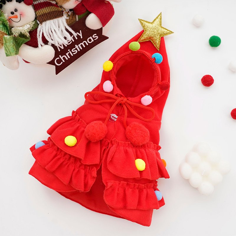 Velvet Christmas Small Dog Cloak