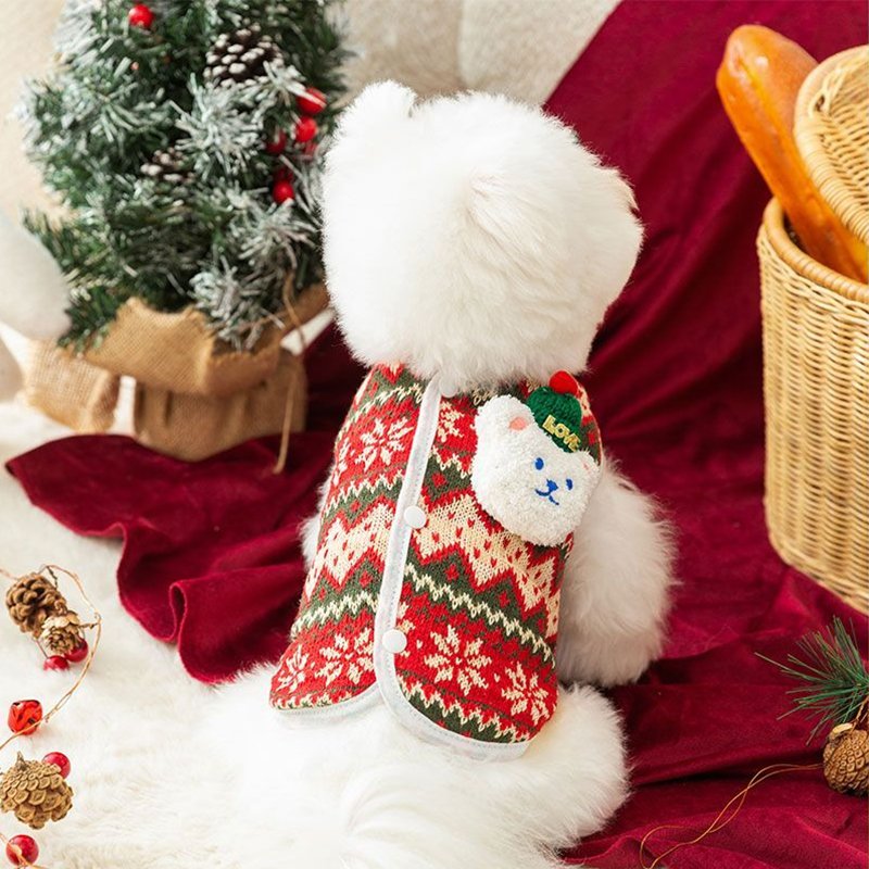 Warm Christmas Dog Knit Vest