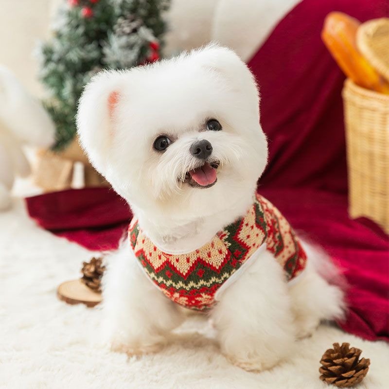 Warm Christmas Dog Knit Vest