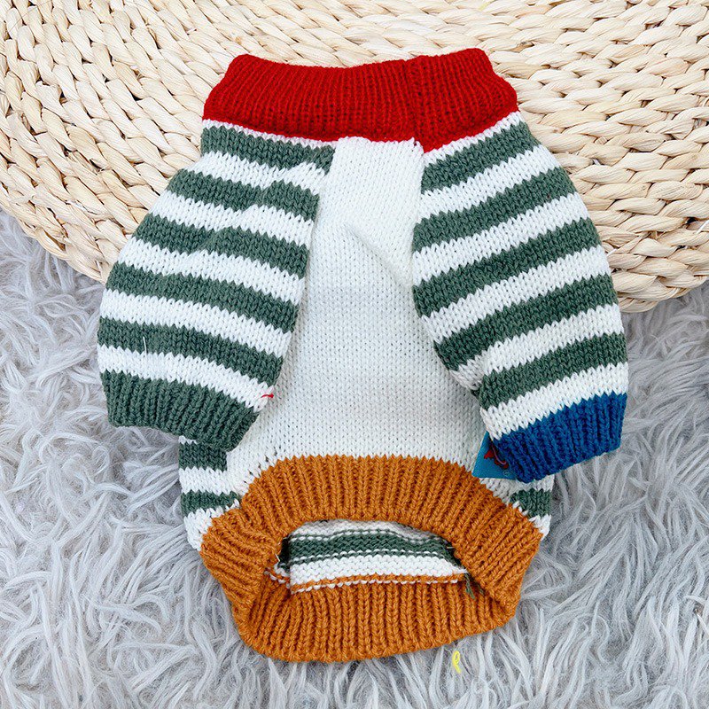 Warm Christmas Dog Sweater Stripe