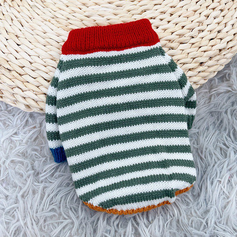 Warm Christmas Dog Sweater Stripe