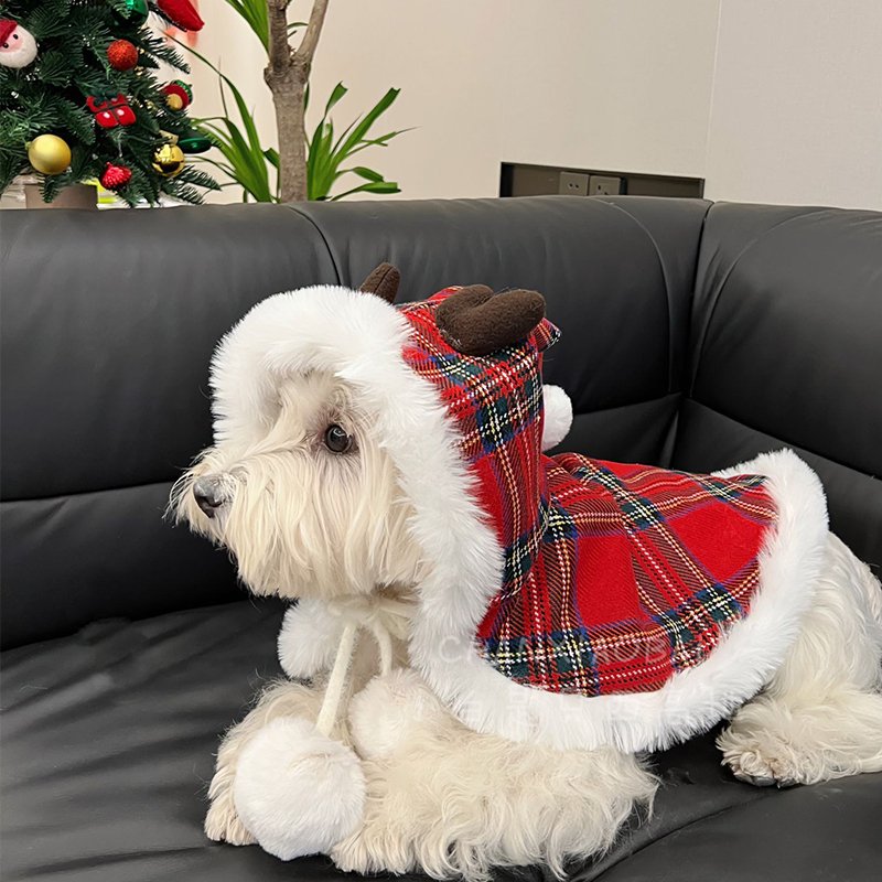 Luxurious Tartan Dog Christmas Coat