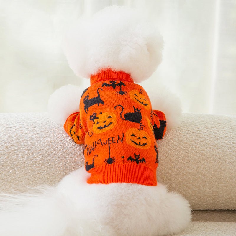 Warm Knitted Dog Pumpkin Sweater