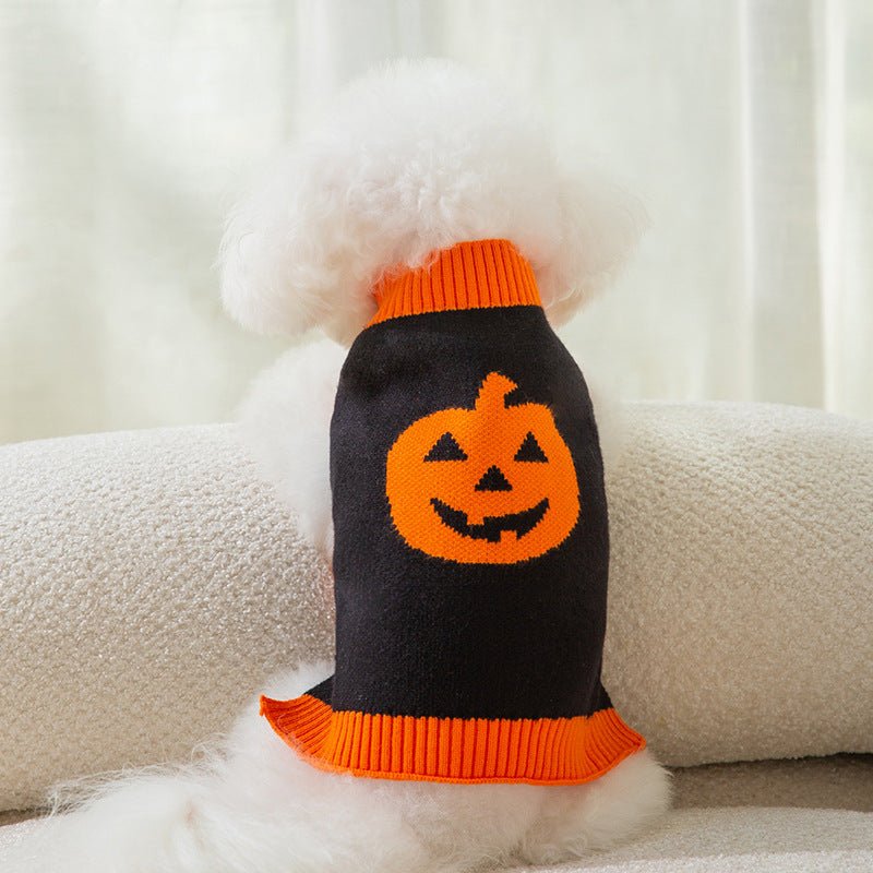 Warm Knitted Dog Pumpkin Sweater