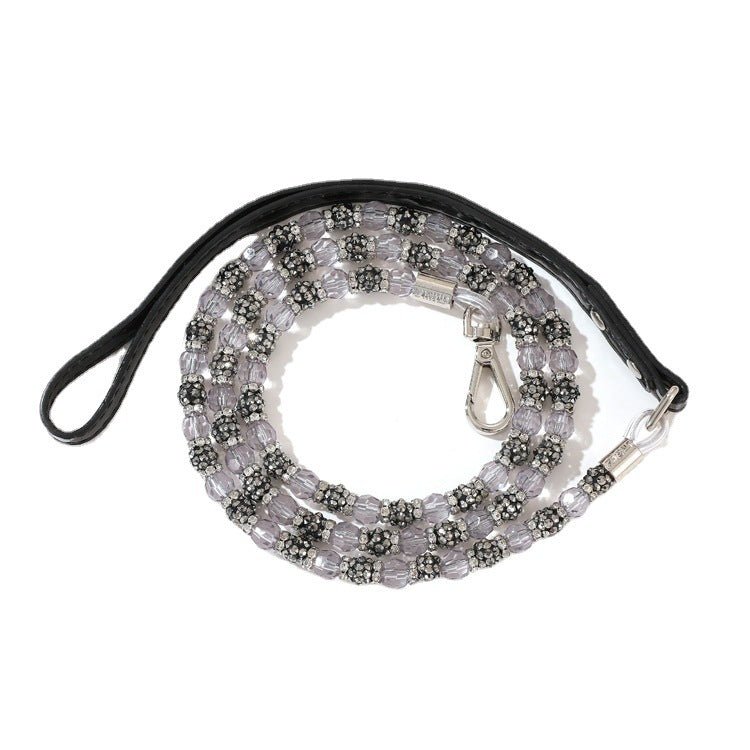 Adjustable Bling Rhinestones Dog Collar Leash Set