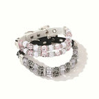 Adjustable Bling Rhinestones Dog Collar Leash Set